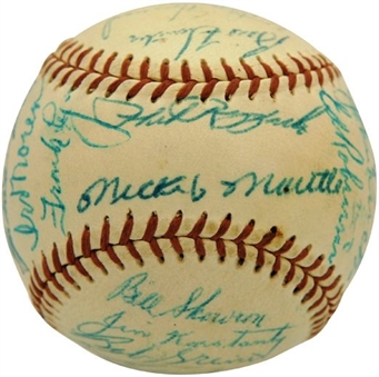 1955 American League Champion NY Yankees Team Signed Baseball (26 signatures)